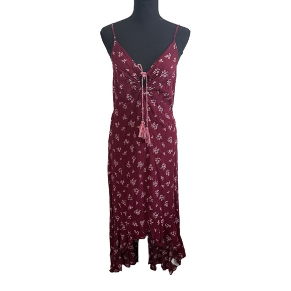 Xhilaration Dresses & Skirts - Xhilaration Floral Fairy Asymmetrical Maxi Dress M Boho Whimisigoth Fairy Grunge
